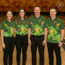 Load image into Gallery viewer, Personalized Funny Crocodile Bowling Shirt Alligator Bowling Jersey for Women Polo &amp; 1/4 Zip HNT209