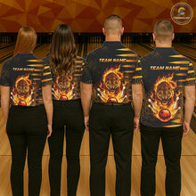 Load image into Gallery viewer, Custom Flame Tiger Bowling Team Jersey Bowling Shirt for Men Bowling League Polo &amp; 1/4 Zip HNT201