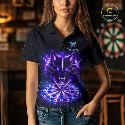 Custom Galaxy Thunder Wolf Darts Board Dart Shirts For Women Darts Team Jerseys Dart League NNT150