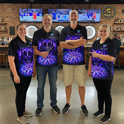 Custom Galaxy Thunder Wolf Darts Board Dart Shirts For Women Darts Team Jerseys Dart League NNT150