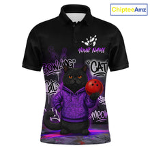 Load image into Gallery viewer, Custom Funny Black Cat Bowling Jersey for Men Bowling League Bowling Team Shirts HN289