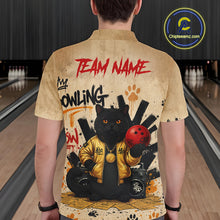 Load image into Gallery viewer, Custom Black Cat Bowling Jersey for Men Funny Cat Bowling League Bowling Team Shirts HN290