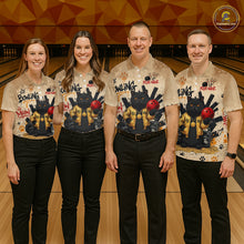 Load image into Gallery viewer, Custom Black Cat Bowling Jersey for Women Funny Cat Bowling League Bowling Team Shirts HN290