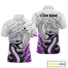 Load image into Gallery viewer, Polo shirt with snake design on a white background, featuring customizable text areas.