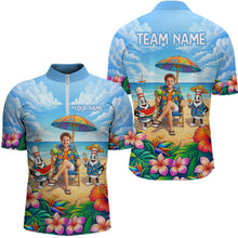 Load image into Gallery viewer, Custom Photo Funny Summer Bowling Jersey for Men Bowling Team Shirts Polo &amp; 1/4 Zip HNT258