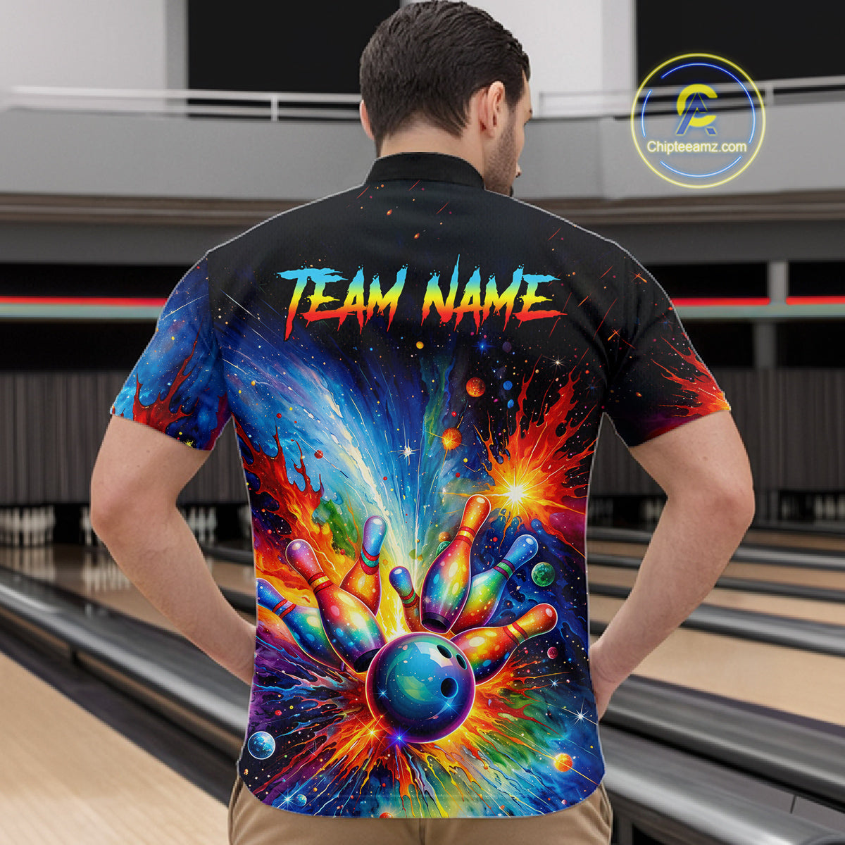Custom Colorful Bowling Jersey for Men Bowling Uniform Polo & 1/4 Zip Bowling Team Shirts HNT226