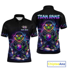 Load image into Gallery viewer, Custom Funny Neon Alligator Bowling Jersey for Men Bowling League Bowling Team Shirts HN294