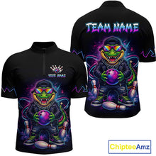 Load image into Gallery viewer, Custom Funny Neon Alligator Bowling Jersey for Men Bowling League Bowling Team Shirts HN294