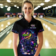 Load image into Gallery viewer, Funny Neon Alligator Custom Bowling Jersey for Women Bowling League Bowling Team Shirts HN295