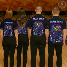 Load image into Gallery viewer, Funny Neon Alligator Custom Bowling Jersey for Women Bowling League Bowling Team Shirts HN295