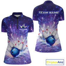 Load image into Gallery viewer, Custom Bowling Jersey for Women Bowling Uniform Polo &amp; 1/4 Zip Bowling Shirts for Bowler and Team HNT231