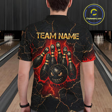 Load image into Gallery viewer, Custom Cracked Angry Bowling Shirts for Men Bowling Team Jersey Bowling League HNT298