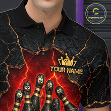 Load image into Gallery viewer, Custom Cracked Angry Bowling Shirts for Men Bowling Team Jersey Bowling League HNT298
