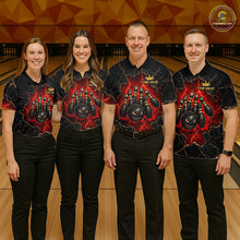 Load image into Gallery viewer, Custom Cracked Angry Bowling Shirts for Men Bowling Team Jersey Bowling League HNT298