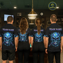 Load image into Gallery viewer, Custom Blue Flame Skull 8 Ball Cracked Billiard Shirt for Women Billiard Team Jersey Billiard League NNT184