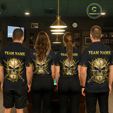 Load image into Gallery viewer, Custom Yellow Flame Skull 9 Ball Cracked Billiard Shirt for Women Billiard Team Jersey NNT195