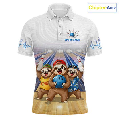 Custom Funny Sloth Bowling Shirt for Men Bowling Team Jersey Bowling League Bowling Cloth HNT299
