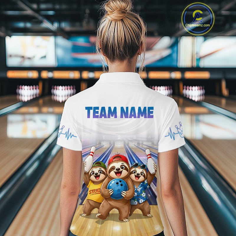 Custom Funny Sloth Bowling Shirt for Women Bowling Team Jersey Bowling League Bowling Cloth HNT299