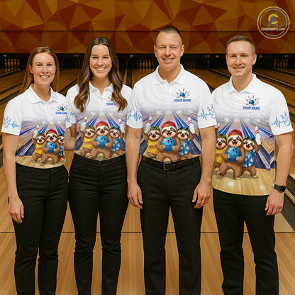 Custom Funny Sloth Bowling Shirt for Men Bowling Team Jersey Bowling League Bowling Cloth HNT299