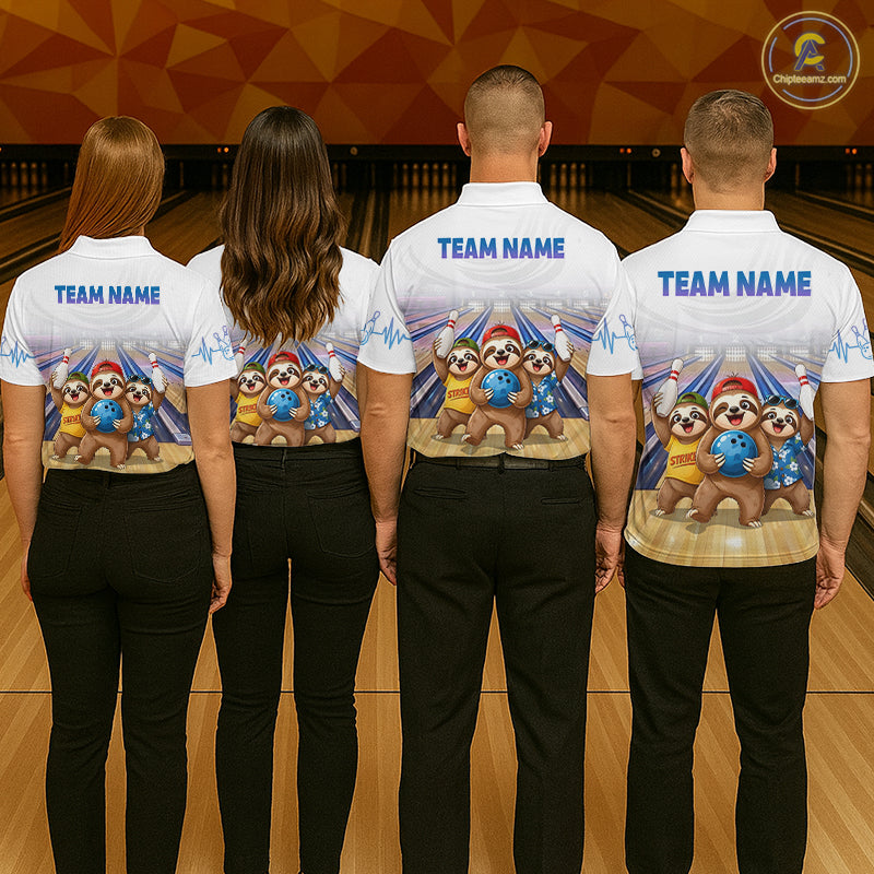 Custom Funny Sloth Bowling Shirt for Men Bowling Team Jersey Bowling League Bowling Cloth HNT299