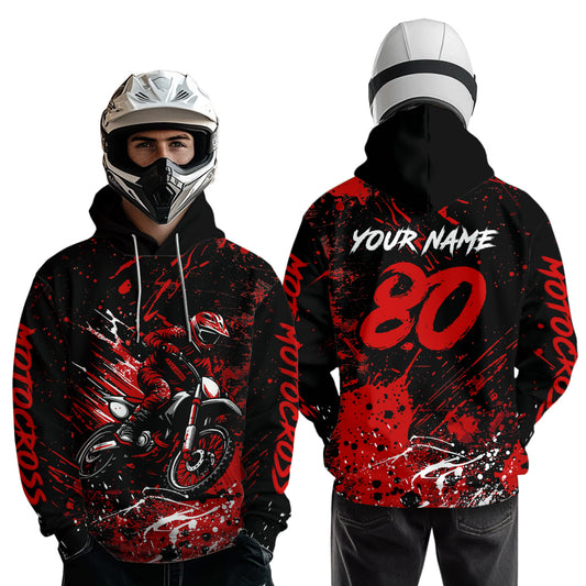 Custom Red Motocross Hoodie Jersey for Kid Men Women Dirt Bike Racing Motorcycle Hoodie HOT34