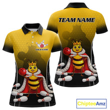 Load image into Gallery viewer, Custom King Bee Bowling Jersey for Women Bowling Team Shirts Bowling Polo &amp; 1/4 Zip HNT266