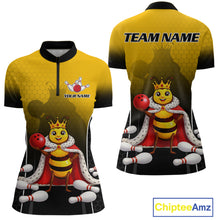 Load image into Gallery viewer, Custom King Bee Bowling Jersey for Women Bowling Team Shirts Bowling Polo &amp; 1/4 Zip HNT266