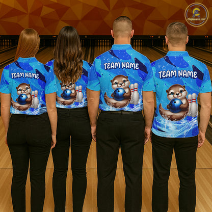 Custom Funny Otte Bowling Jersey for Women Bowling Team Shirts Bowling Gifts Polo & 1/4 Zip HNT269