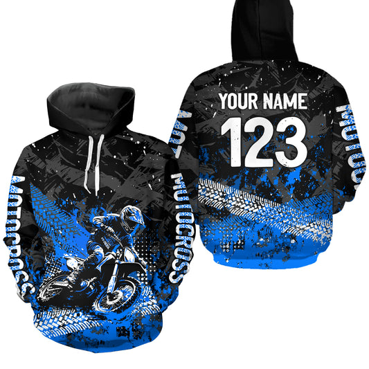 Custom Blue Motocross Jersey Hoodie Kid Men Women Youth Dirt Bike Motorcycle Hoodie HOT37