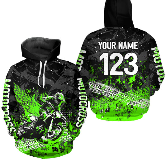 Custom Green Motocross Jersey Hoodie Kid Men Women Youth Dirt Bike Motorcycle Hoodie HOT37