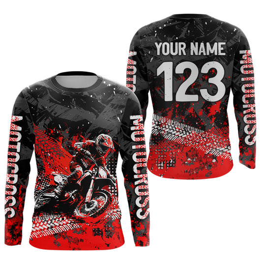 Red Youth MX Motocross Jersey Custom Racing Motocycle Shirts Men Women Kid UPF30+ DNT42