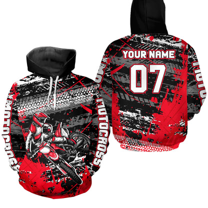 Custom Red Racing Motocross Hoodie for Kid Men Women Dirt Bike Motorcycle Hoodie HOT40
