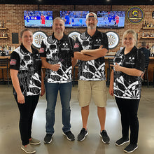 Load image into Gallery viewer, Custom White Skull Darts Board Dart Shirts for Women Darts Team Jerseys Polo &amp; 1/4 Zip NNT133