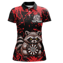 Load image into Gallery viewer, Custom Red Raccoon Funny Dart Shirt Dart Team Jersey for Women Dartboard Polo &amp; 1/4 Zip Shirts NNT170