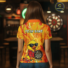 Load image into Gallery viewer, Custom Funny Duck Dart Shirt Dart Team Jersey for Women Dartboard Polo &amp; 1/4Zip Shirts NNT166