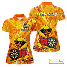 Load image into Gallery viewer, Custom Funny Duck Dart Shirt Dart Team Jersey for Women Dartboard Polo &amp; 1/4Zip Shirts NNT166