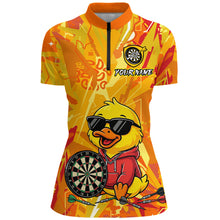 Load image into Gallery viewer, Custom Funny Duck Dart Shirt Dart Team Jersey for Women Dartboard Polo &amp; 1/4Zip Shirts NNT166