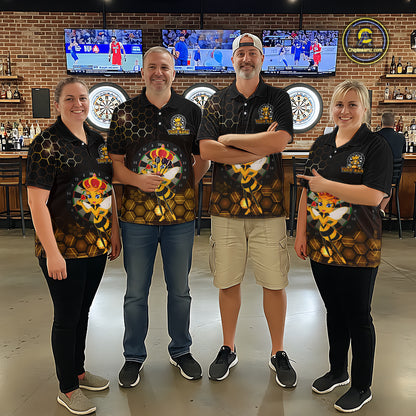 Custom Funny Queen Bee Dart Shirt Dart Team Jersey for Women Dartboard Polo & 1/4 Zip Shirts NNT165