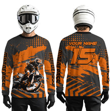 Load image into Gallery viewer, Personalized Orange Motocross Shirts Off-Road Dirt Bike Shirt Kid Men Women UPF30+ DNT16