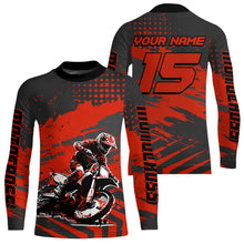 Load image into Gallery viewer, Personalized Red Motocross Shirts Off-Road Dirt Bike Shirt Kid Men Women UPF30+ DNT16