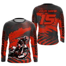 Load image into Gallery viewer, Personalized Red Motocross Shirts Off-Road Dirt Bike Shirt Kid Men Women UPF30+ DNT16