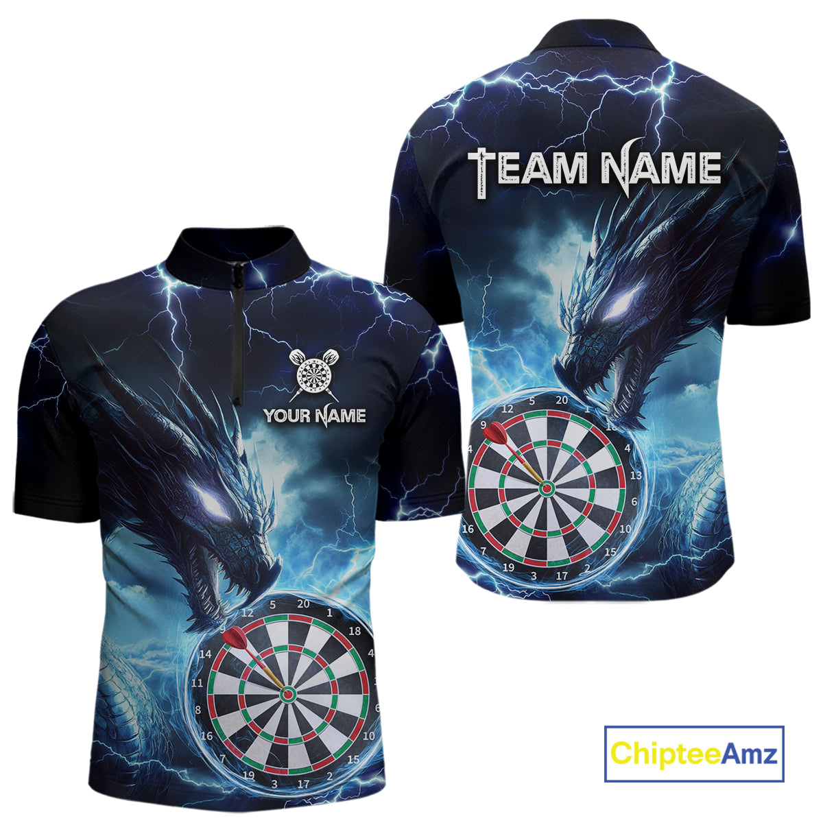 Custom Thunder Dragon Darts Shirt for Men Darts Team Jerseys Dartboard Shirt Dart League NNT290