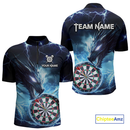 Custom Thunder Dragon Darts Shirt for Men Darts Team Jerseys Dartboard Shirt Dart League NNT290