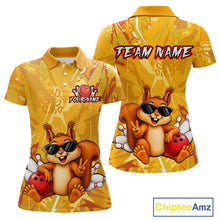Load image into Gallery viewer, Funny Squirrel Custom Bowling Jersey for Women Bowling Team Shirts Bowling League HNT303