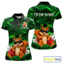 Load image into Gallery viewer, Green Squirrel Funny Custom Bowling Jersey for Women Bowling Team Shirts Bowling League HNT304