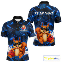 Load image into Gallery viewer, Blue Squirrel Funny Custom Bowling Jersey for Men Bowling Team Shirts Bowling League HNT304
