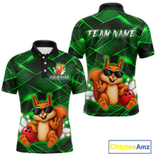 Load image into Gallery viewer, Green Squirrel Funny Custom Bowling Jersey for Men Bowling Team Shirts Bowling League HNT304