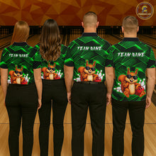 Load image into Gallery viewer, Green Squirrel Funny Custom Bowling Jersey for Women Bowling Team Shirts Bowling League HNT304