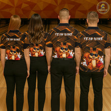 Load image into Gallery viewer, Orange Squirrel Funny Custom Bowling Jersey for Women Bowling Team Shirts Bowling League HNT304