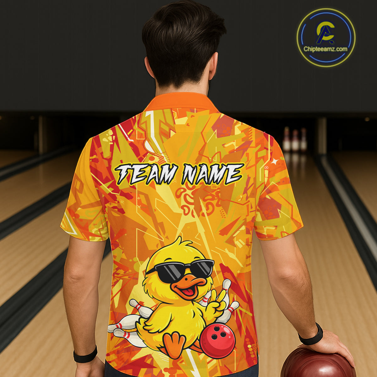 Custom Yellow Duck Hawaiian Bowling Jersey for Men Women Bowling Team Shirts Bowling League HNT236